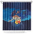 Polynesian Scuba Diving Shower Curtain Honu with Hibiscus and Plumeria Flower and Tapa Tribal Pattern