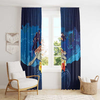 Polynesian Scuba Diving Window Curtain Honu with Hibiscus and Plumeria Flower and Tapa Tribal Pattern LT03 - Polynesian Pride