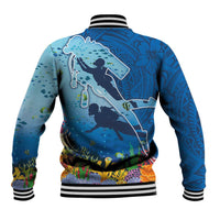 Polynesian Scuba Diving Baseball Jacket Beauty Corals with Underwater and Polynesian Pattern LT03 - Polynesian Pride