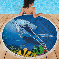 Polynesian Scuba Diving Beach Blanket Beauty Corals with Underwater and Polynesian Pattern LT03 - Polynesian Pride