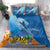 Polynesian Scuba Diving Bedding Set Beauty Corals with Underwater and Polynesian Pattern