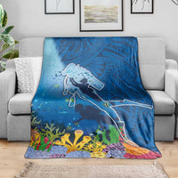 Polynesian Scuba Diving Blanket Beauty Corals with Underwater and Polynesian Pattern LT03 - Polynesian Pride