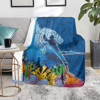 Polynesian Scuba Diving Blanket Beauty Corals with Underwater and Polynesian Pattern LT03 - Polynesian Pride