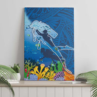Polynesian Scuba Diving Canvas Wall Art Beauty Corals with Underwater and Polynesian Pattern LT03 - Polynesian Pride