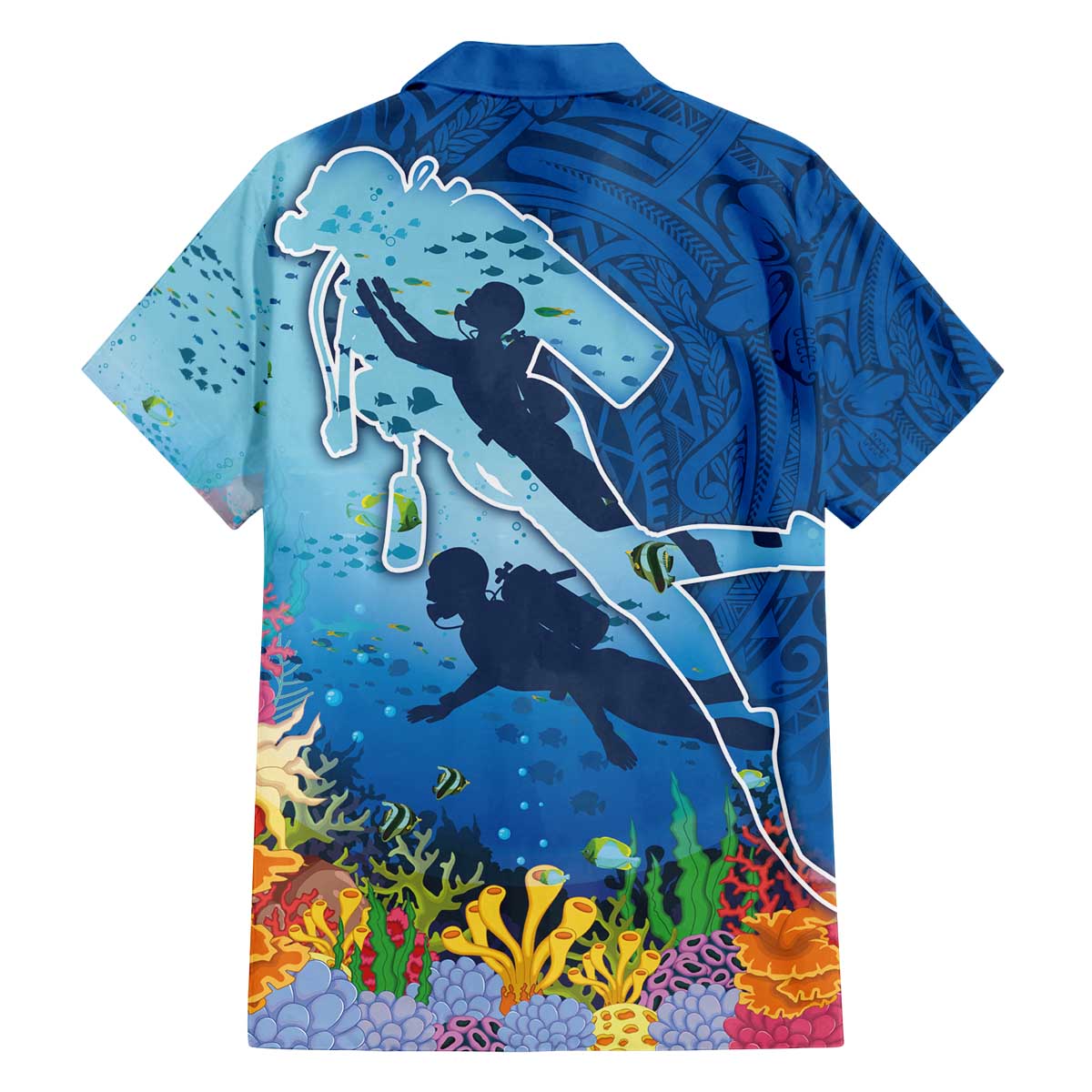 Polynesian Scuba Diving Family Matching Puletasi and Hawaiian Shirt Beauty Corals with Underwater and Polynesian Pattern LT03 - Polynesian Pride