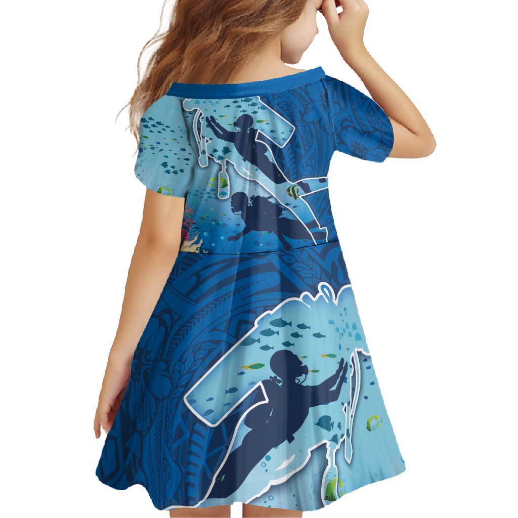 Polynesian Scuba Diving Family Matching Summer Maxi Dress and Hawaiian Shirt Beauty Corals with Underwater and Polynesian Pattern LT03 - Polynesian Pride