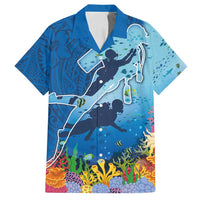 Polynesian Scuba Diving Family Matching Tank Maxi Dress and Hawaiian Shirt Beauty Corals with Underwater and Polynesian Pattern