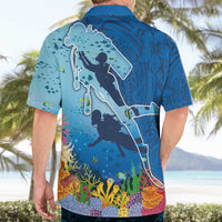 Polynesian Scuba Diving Hawaiian Shirt Beauty Corals with Underwater and Polynesian Pattern LT03 - Polynesian Pride