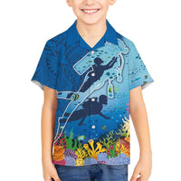 Polynesian Scuba Diving Hawaiian Shirt Beauty Corals with Underwater and Polynesian Pattern LT03 - Polynesian Pride