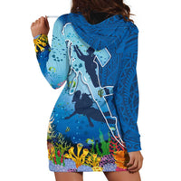 Polynesian Scuba Diving Hoodie Dress Beauty Corals with Underwater and Polynesian Pattern LT03 - Polynesian Pride