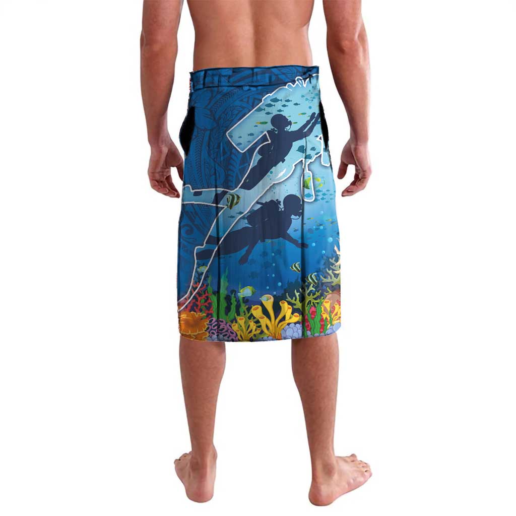Polynesian Scuba Diving Lavalava Beauty Corals with Underwater and Polynesian Pattern LT03 - Polynesian Pride