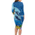 Polynesian Scuba Diving Long Sleeve Bodycon Dress Beauty Corals with Underwater and Polynesian Pattern