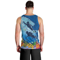 Polynesian Scuba Diving Men Tank Top Beauty Corals with Underwater and Polynesian Pattern LT03 - Polynesian Pride