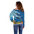 Polynesian Scuba Diving Off Shoulder Sweater Beauty Corals with Underwater and Polynesian Pattern