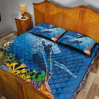 Polynesian Scuba Diving Quilt Bed Set Beauty Corals with Underwater and Polynesian Pattern LT03 - Polynesian Pride
