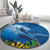 Polynesian Scuba Diving Round Carpet Beauty Corals with Underwater and Polynesian Pattern