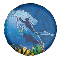 Polynesian Scuba Diving Spare Tire Cover Beauty Corals with Underwater and Polynesian Pattern LT03 - Polynesian Pride