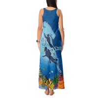 Polynesian Scuba Diving Tank Maxi Dress Beauty Corals with Underwater and Polynesian Pattern LT03 - Polynesian Pride