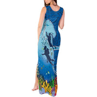 Polynesian Scuba Diving Tank Maxi Dress Beauty Corals with Underwater and Polynesian Pattern LT03 - Polynesian Pride
