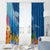 Polynesian Scuba Diving Window Curtain Beauty Corals with Underwater and Polynesian Pattern