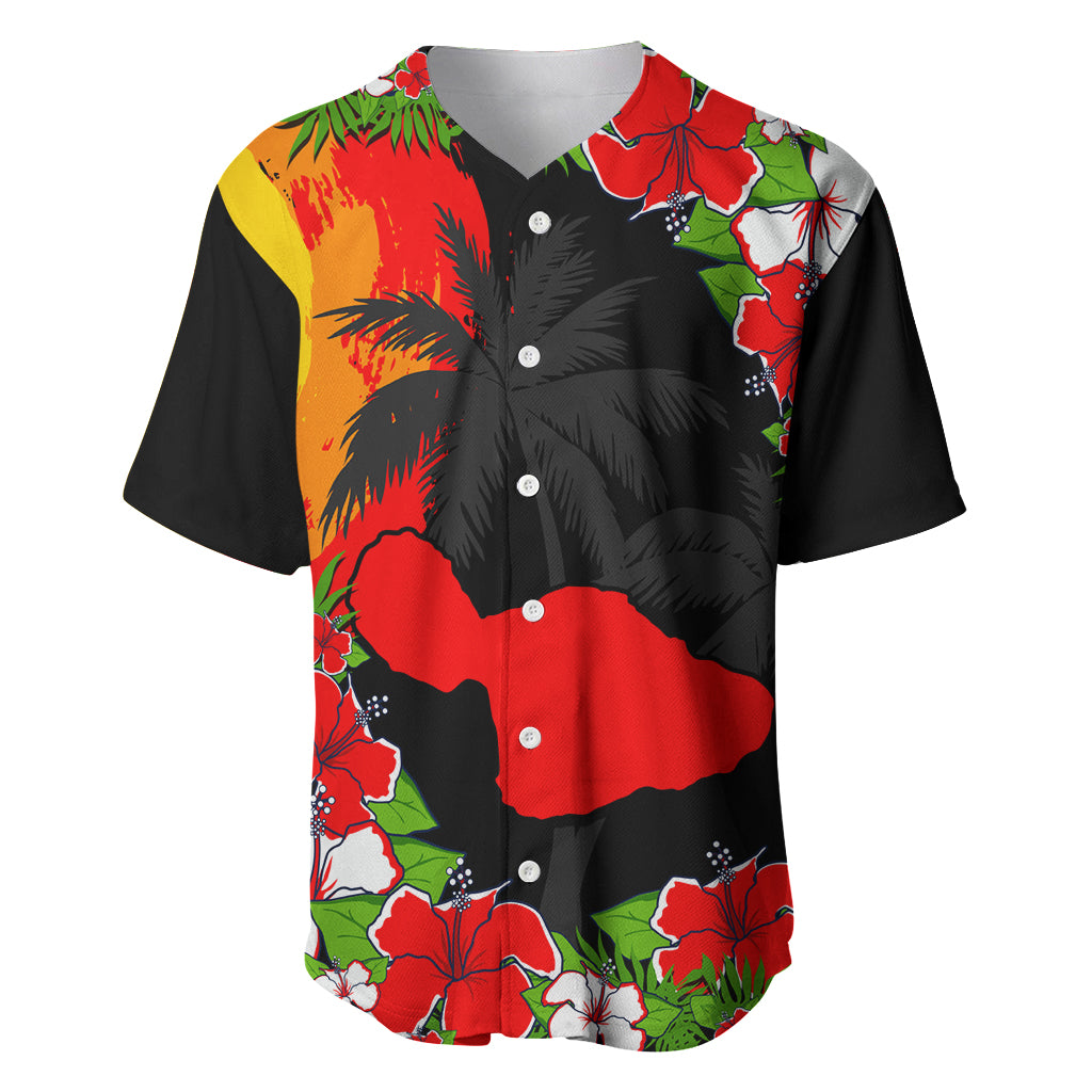 Hawaii Maui Island Baseball Jersey Maui Map With Tropical Forest Sunset Vibe LT03 Black - Polynesian Pride