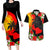 Hawaii Maui Island Couples Matching Long Sleeve Bodycon Dress and Hawaiian Shirt Maui Map With Tropical Forest Sunset Vibe LT03 Black - Polynesian Pride