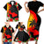 Hawaii Maui Island Family Matching Short Sleeve Bodycon Dress and Hawaiian Shirt Maui Map With Tropical Forest Sunset Vibe LT03 - Polynesian Pride