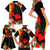 Hawaii Maui Island Family Matching Short Sleeve Bodycon Dress and Hawaiian Shirt Maui Map With Tropical Forest Sunset Vibe LT03 - Polynesian Pride