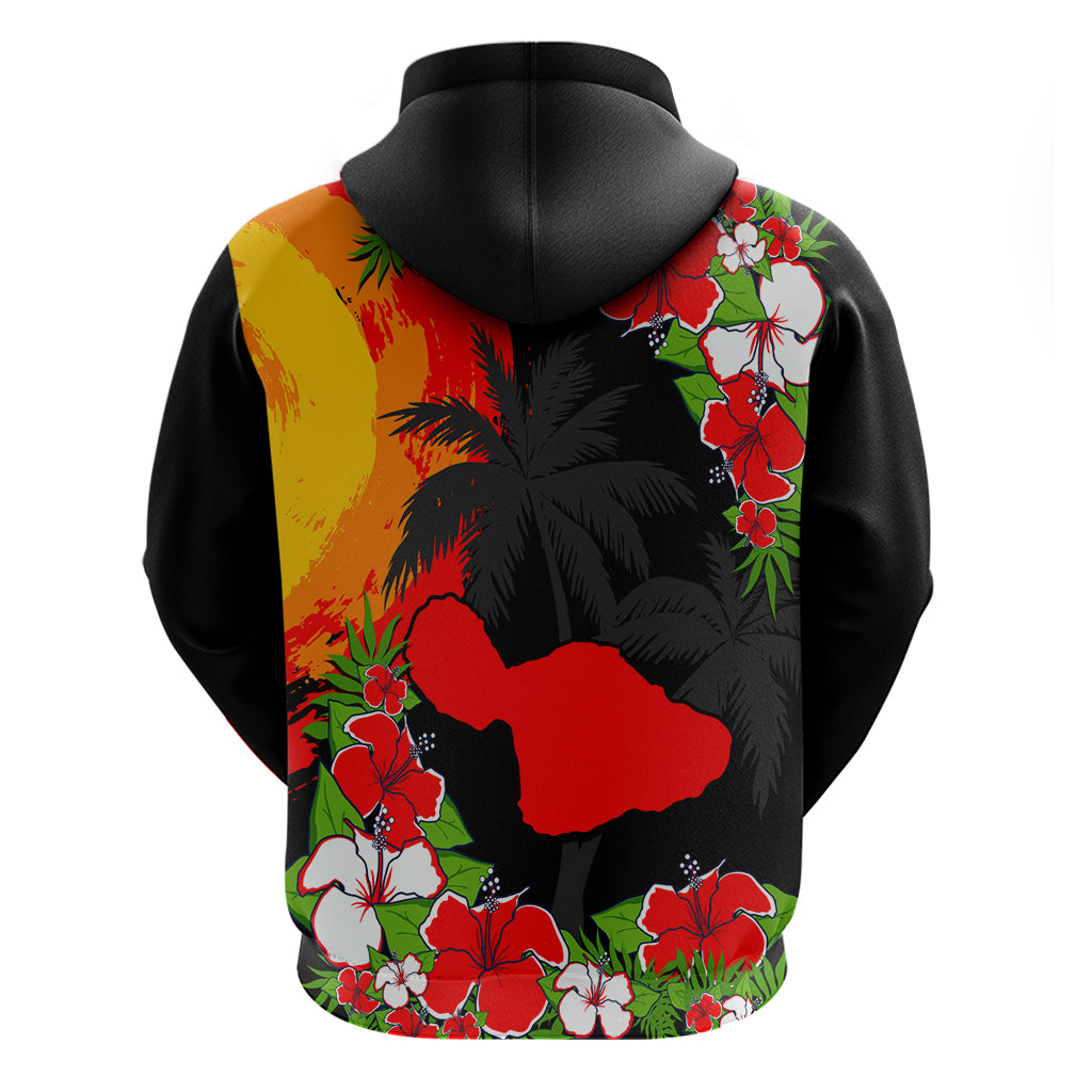 Hawaii Maui Island Hoodie Maui Map With Tropical Forest Sunset Vibe LT03 - Polynesian Pride