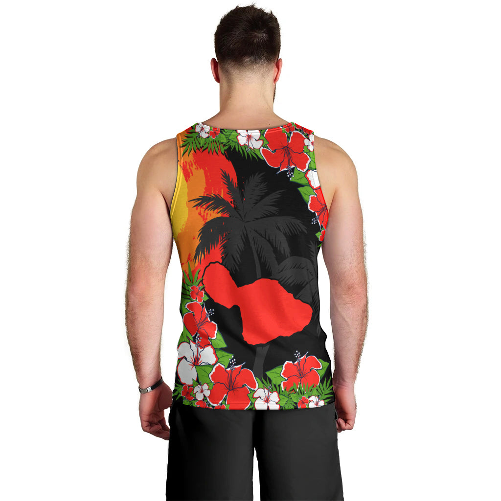 Hawaii Maui Island Men Tank Top Maui Map With Tropical Forest Sunset Vibe LT03 - Polynesian Pride