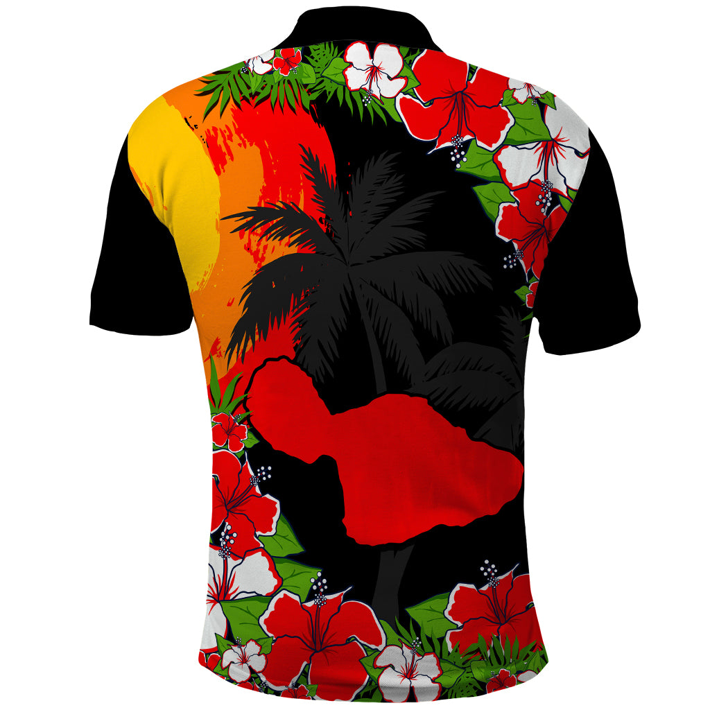 Hawaii Maui Island Polo Shirt Maui Map With Tropical Forest Sunset Vibe LT03 - Polynesian Pride