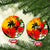 Custom Hawaii Maui Island Ceramic Ornament Maui Map With Tropical Forest Sunset Vibe LT03 Black - Polynesian Pride