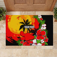 Custom Hawaii Maui Island Rubber Doormat Maui Map With Tropical Forest Sunset Vibe LT03 - Polynesian Pride