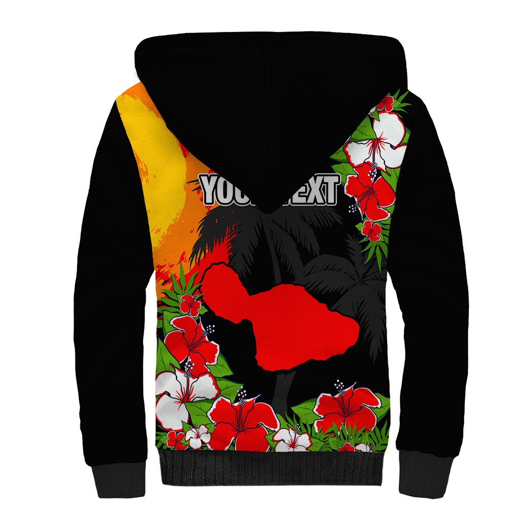 Custom Hawaii Maui Island Sherpa Hoodie Maui Map With Tropical Forest Sunset Vibe LT03 - Polynesian Pride