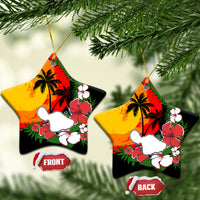 Hawaii Maui Island Ceramic Ornament Maui Map With Tropical Forest Vintage Style LT03 - Polynesian Pride