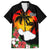 Hawaii Maui Island Family Matching Off Shoulder Short Dress and Hawaiian Shirt Maui Map With Tropical Forest Vintage Style LT03 Dad's Shirt - Short Sleeve Black - Polynesian Pride