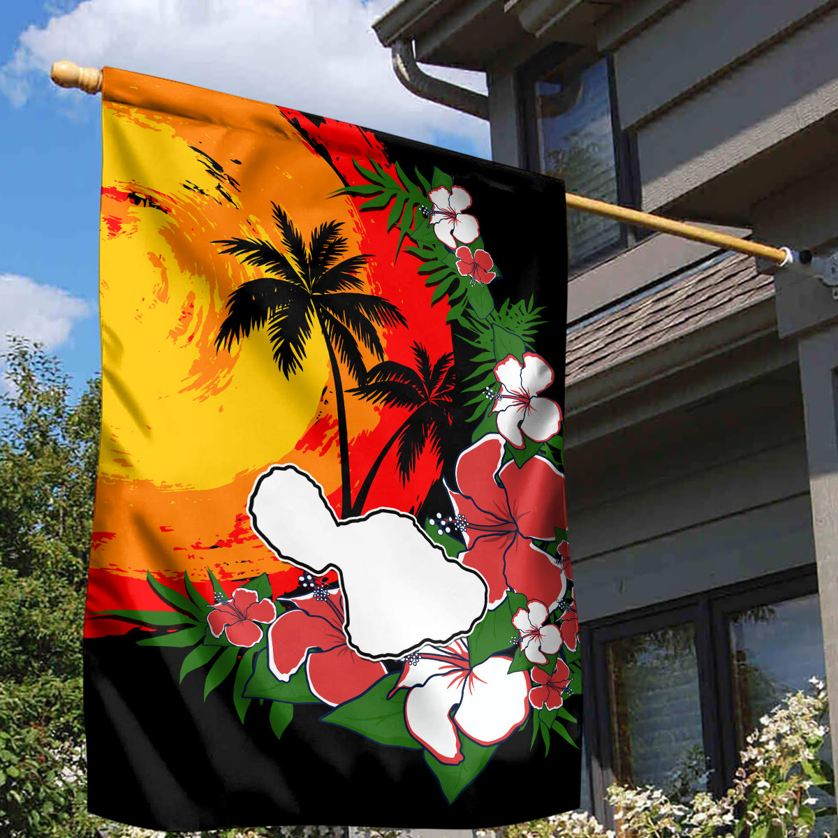 Hawaii Maui Island Garden Flag Maui Map With Tropical Forest Vintage Style LT03 - Polynesian Pride