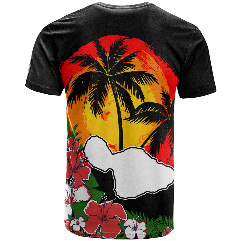 Hawaii Maui Island T Shirt Maui Map With Tropical Forest Vintage Style LT03 - Polynesian Pride