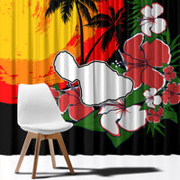 Hawaii Maui Island Window Curtain Maui Map With Tropical Forest Vintage Style LT03 - Polynesian Pride