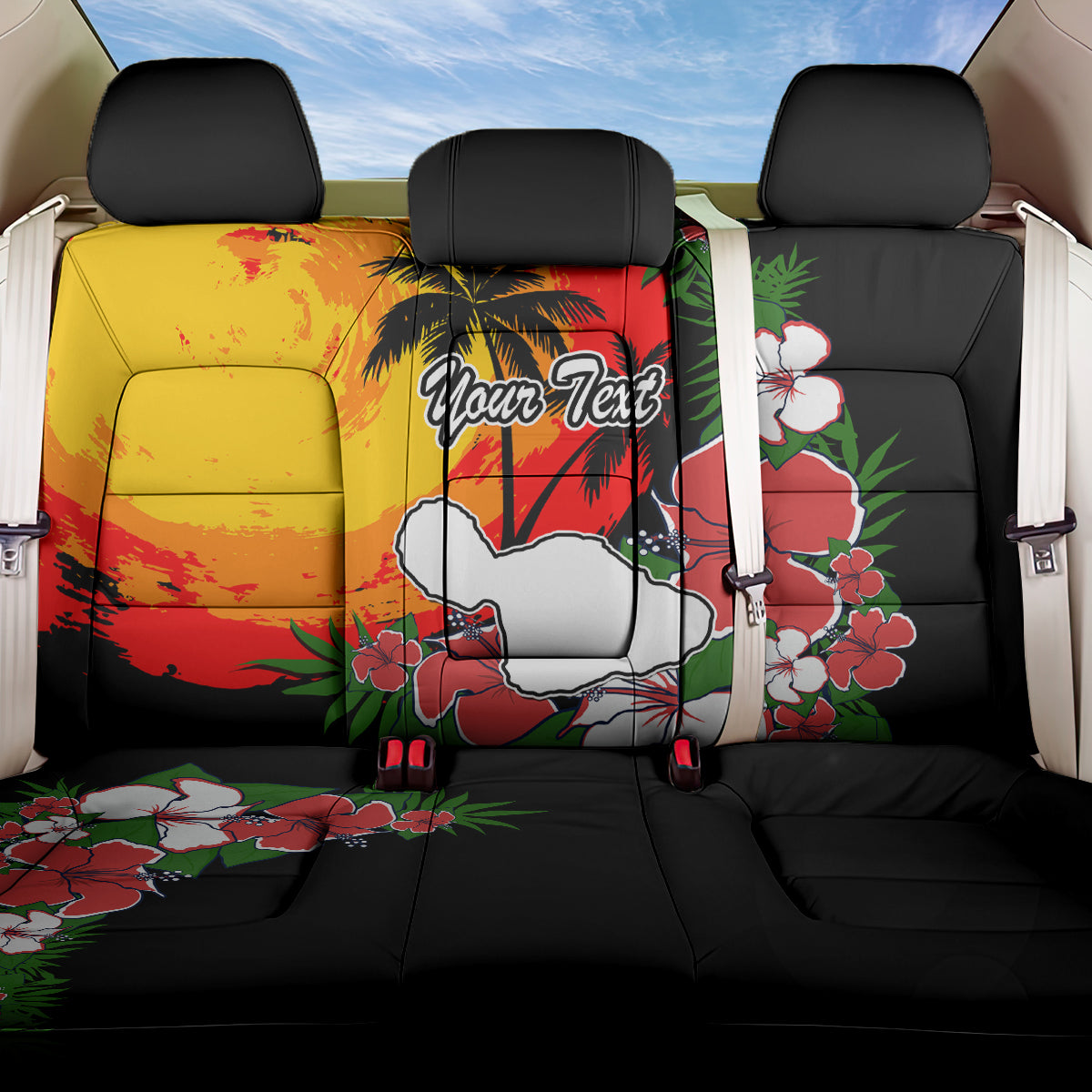 Custom Hawaii Maui Island Back Car Seat Cover Maui Map With Tropical Forest Vintage Style