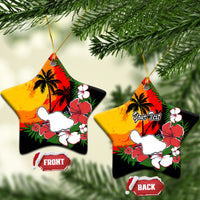 Custom Hawaii Maui Island Ceramic Ornament Maui Map With Tropical Forest Vintage Style LT03 - Polynesian Pride