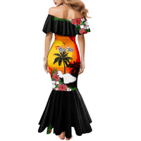 Custom Hawaii Maui Island Family Matching Mermaid Dress and Hawaiian Shirt Maui Map With Tropical Forest Vintage Style LT03 - Polynesian Pride