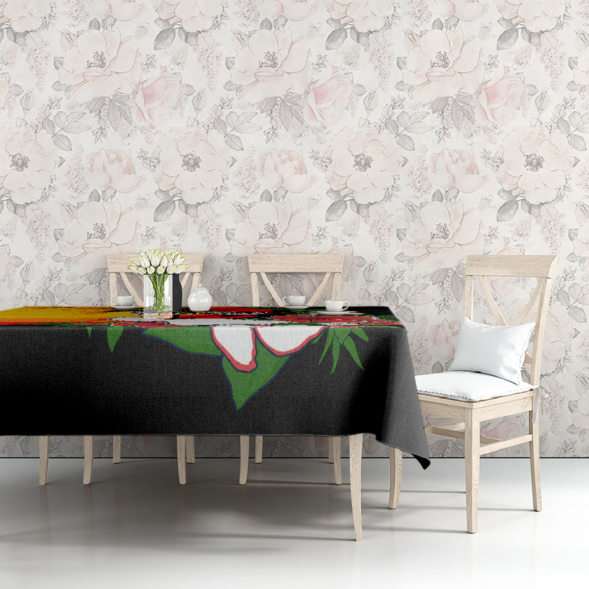 Custom Hawaii Maui Island Tablecloth Maui Map With Tropical Forest Vintage Style LT03 - Polynesian Pride