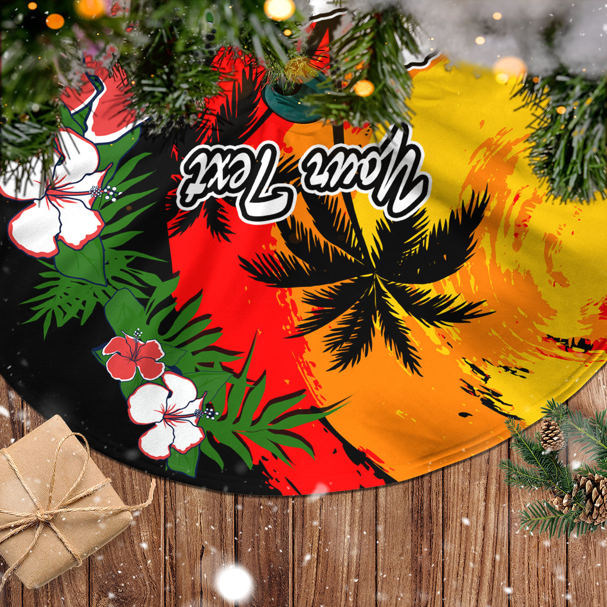 Custom Hawaii Maui Island Tree Skirt Maui Map With Tropical Forest Vintage Style LT03 - Polynesian Pride