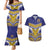 Custom Rugby Niue Couples Matching Mermaid Dress and Hawaiian Shirt Hiapo Tribal Heritage Tattoos Blue Color - Polynesian Pride