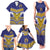 Custom Rugby Niue Family Matching Tank Maxi Dress and Hawaiian Shirt Hiapo Tribal Heritage Tattoos Blue Color - Polynesian Pride