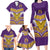 Custom Rugby Niue Family Matching Long Sleeve Bodycon Dress and Hawaiian Shirt Hiapo Tribal Heritage Tattoos Purple Color - Polynesian Pride