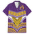 Custom Rugby Niue Hawaiian Shirt Hiapo Tribal Heritage Tattoos Purple Color - Polynesian Pride