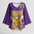 Custom Rugby Niue Kimono Sleeve Blouse Hiapo Tribal Heritage Tattoos Purple Color - Polynesian Pride