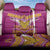 Rugby Niue Back Car Seat Cover Hiapo Tribal Heritage Tattoos Pink Color - Polynesian Pride